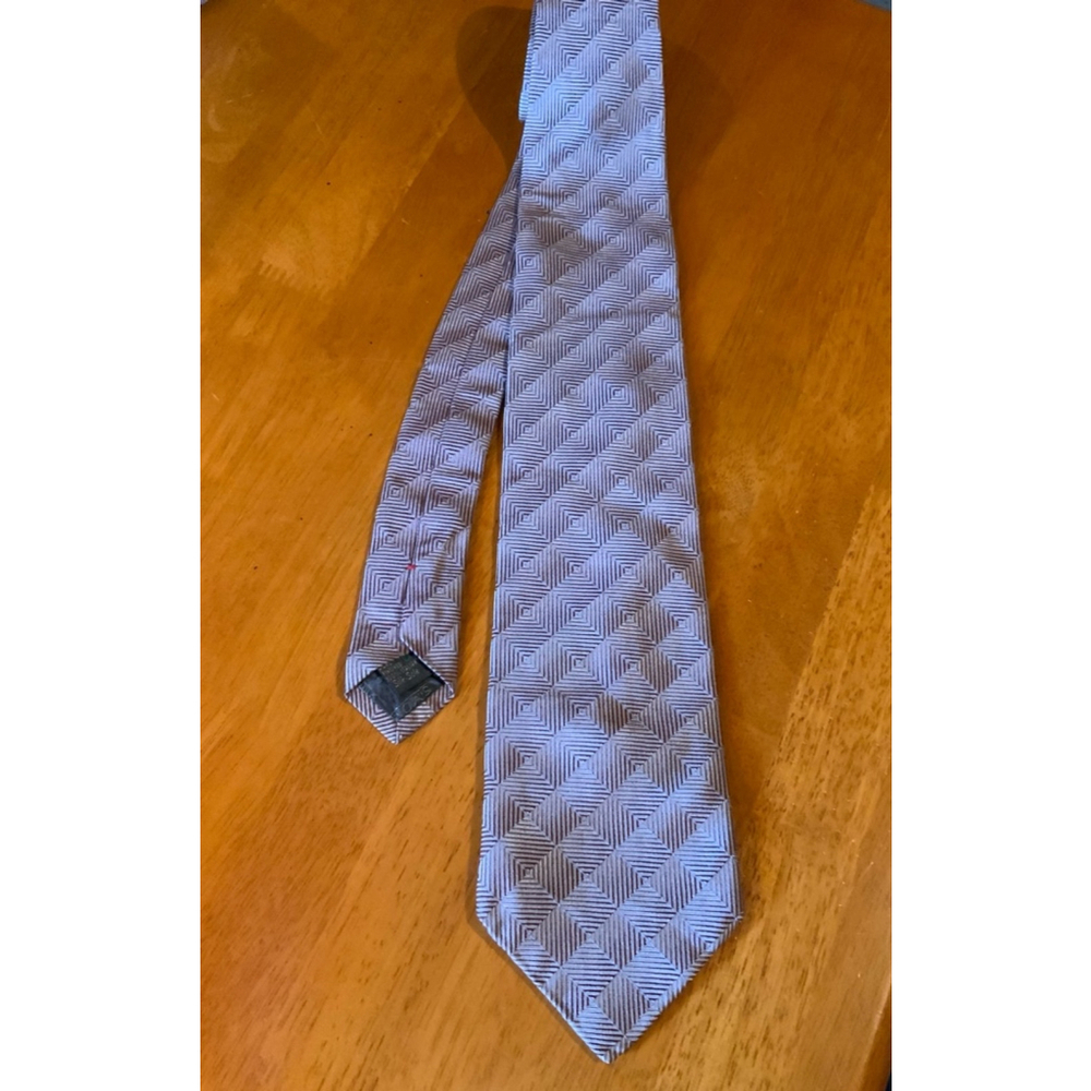 Simon Chang Silk Tie Silver Burgundy